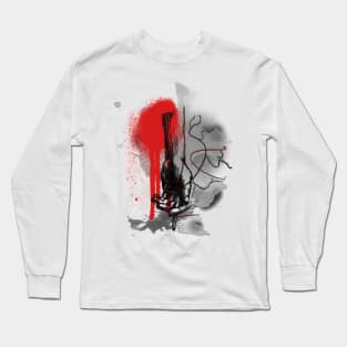 Hand holding cigarette - artwork in Trash Polka style Long Sleeve T-Shirt